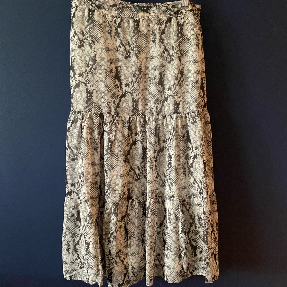 Snake print maxi skirt